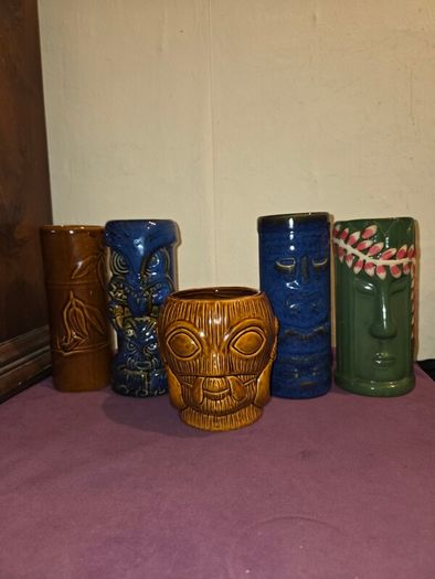 Ceramic Tropical Tiki Party Pack - Set of 5