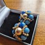 Vintage Clip on Blue Earrings Image 3