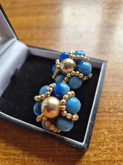 Vintage Clip on Blue Earrings