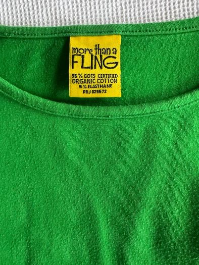 Duns Sweden more than a fling 100% organic cotton grass green long sleeve top
