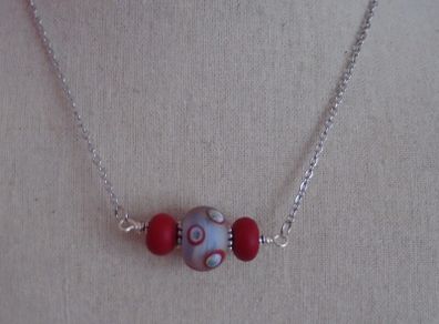 Lampwork glass jewellery,Necklace,Stainless steel chain,New,Gift
