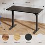 Electric Standing Desk, 2 Memory Buttons, 120x60cm Height Adjustable Desk for smart Pannel, 72-116cm, Sit Stand Desk with 2 Hooks, Home Office Desk, 2 pcs Desktops, Black Image 4