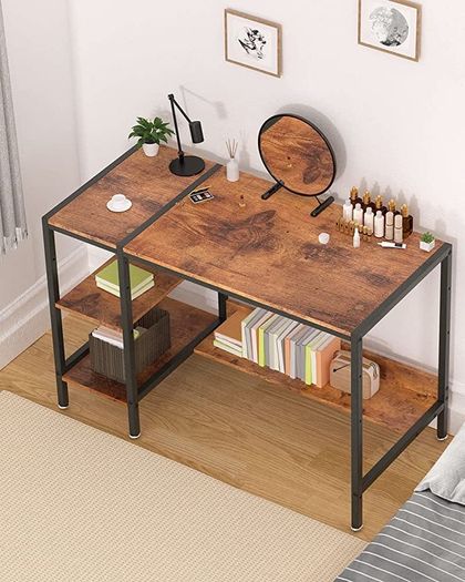 Computer Desk with Storage Shelves Study Gaming Desk for Small Spaces, Laptop Desk Rustic Writing Table for Home Office, Workstation with Large Monitor Stand (FREE SHIPPING)