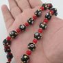 Antique Venetian Style skunk Eyes & Venetian WhiteHeart Glass Beads Necklace Image 2