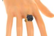 Goth Style Ring a Black Rose - adjustable size