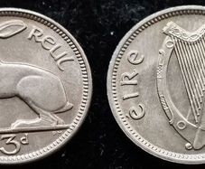 [#973] - Ireland 1968 | 3 Pence | Irish 3d | Hare | KM.12a | MS
