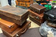 vintage leather trunks suitcases hatbox