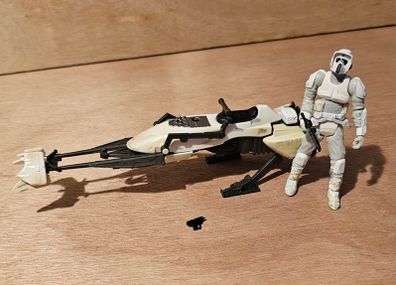 Star Wars Biker Scout & Speeder Bike 3.75 " Scale As New Out Of Pack