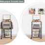 Rolling Record Player Stand with Vinyl Storage for 150 Albums Turntable Side Table Cart with 2 Display Shelves Image 2