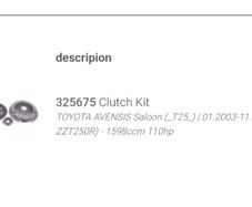 Clutch kit for Toyota avensis