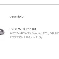 Clutch kit for Toyota avensis