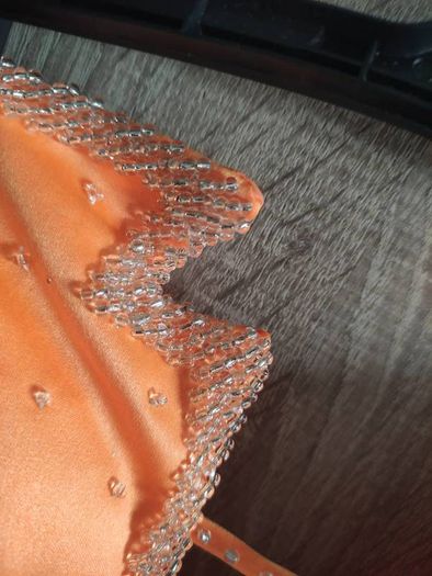 hand made spectacular orange dress size fits xs s worn once