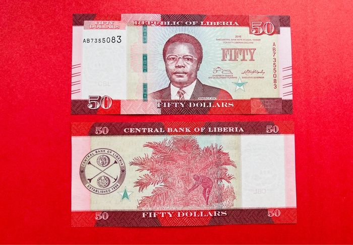 Liberia  50  Dollars  2016  Pick  34a. ( Uncirculated )