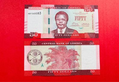 Liberia  50  Dollars  2016  Pick  34a. ( Uncirculated )