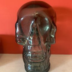 Vintage Skull Green Glass