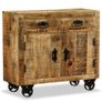 Sideboard with 2 Drawers and 1 Cabinet Rough Mango Wood Image 2