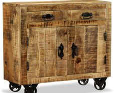 Sideboard with 2 Drawers and 1 Cabinet Rough Mango Wood