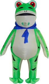 Frog Costume, Adult Inflatable Costume Frog Halloween Costumes Full Body Blow up Cosplay Costume Suit for Men Women Funny Fancy Dress Party