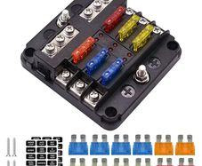 6 Way Blade Fuse 12-24V Car Boat Fuse Box Holder With Plastic Cover For Power Panel Board Camper RV