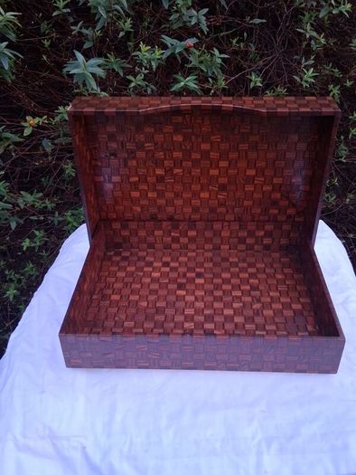 Japanese Wooden Parquet Stationery Box