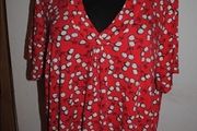 M&amp;Co red cherries pattern plus size top size UK24 EU52 Postage included