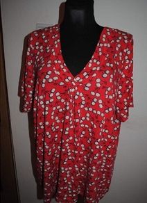 M&Co red cherries pattern plus size top size UK24 EU52 Postage included