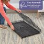 Pets 61 cm  Single Door Folding Dog Crate with Divider Panel, Leak Proof Tray  Secure Latches  Metal Wire Kennel for Small Breeds  Portable, Durable  Easy to Assemble Image 4