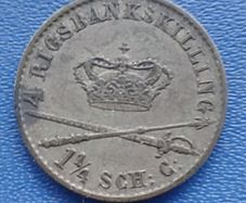 Denmark 1842 Christian 8th 4 Rigsbankschilling Coin