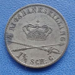 Denmark 1842 Christian 8th 4 Rigsbankschilling Coin