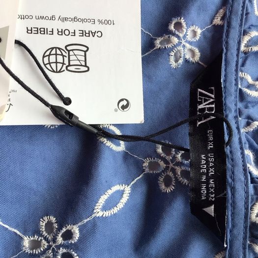 BNWTS Zara Ladies Blue and White Cotton top blouse size XL Uk 16 postage included