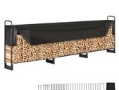 12.7FT Outdoor Firewood Rack with Cover, 152x14.2x46.1in,Heavy Duty Firewood Holder & 600D Oxford Waterproof Cover for Fireplace, Patio, Indoor/Outdoor Log Storage Rack for 3/4 Cord of Firewood
