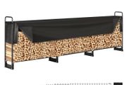 12.7FT Outdoor Firewood Rack with Cover, 152x14.2x46.1in,Heavy Duty Firewood Holder &amp; 600D Oxford Waterproof Cover for Fireplace, Patio, Indoor/Outdoor Log Storage Rack for 3/4 Cord of Firewood