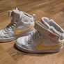 Nike Court Borough Mid White Yellow Women's Athletic Sneakers Image 3