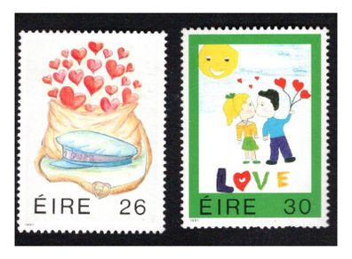 1991 Ireland Love Commemorative Stamps Mint Never Hinged (MNH)