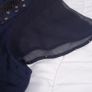 Per Una Navy Blue Linen Embellished Scoop Neck Chiffon Flutter Sleeve Midi Dress 14UK/42EU Image 3
