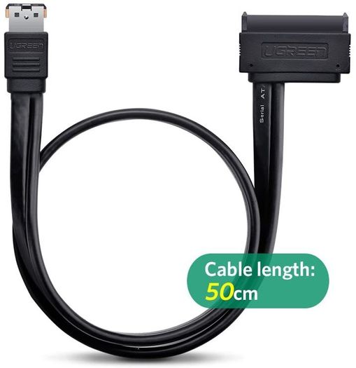 Ugreen Power ESATA (eSATAp) to SATA Cable Dual Power USB 12V 5V Combo to 22 Pin (7Pin + 15Pin) For 2.5"/3.5" HDD/SSD (Brand New/Warranty)