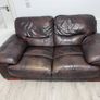 Free 2 Seater Brown Leather Sofa - Malahide Image 4