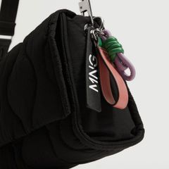 MANGO Quilted Cross Body Bag Black!