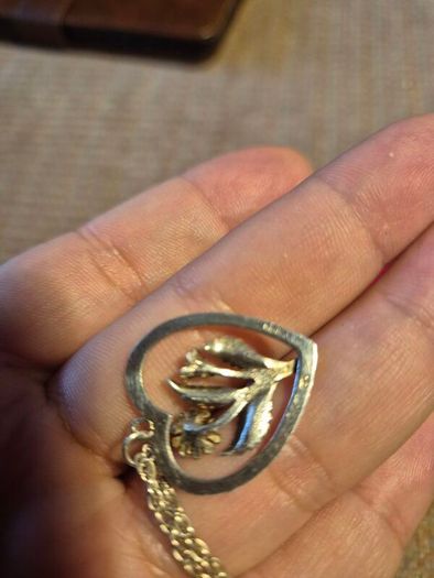 Vintage Sterling Silver Meadow Flowers in a Heart. Stamped.