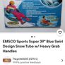 Kids Snow Tube- brand new - Super 39" Blue Swirl Design Snow Tube w/ Heavy Grab Handles - Brand new sealed box Image 6
