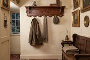 Nice old flemish coatrack with shelf