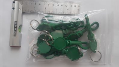 Swivel Hook Snap Keyring Green x10