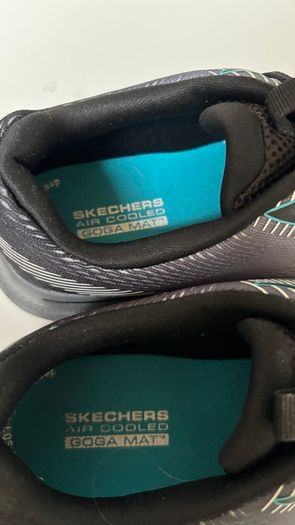 Skechers mens GO WALK Hahn sneakers trainers runners Size 43 UK9.5 BNWT grey black teal no-tie laces