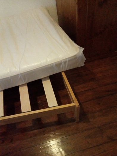 Single bed and mattress