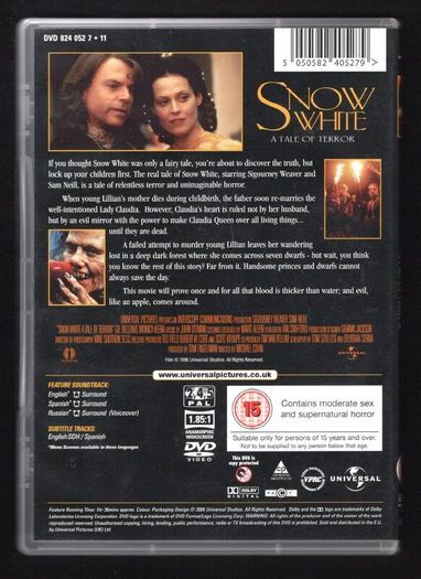Snow White - A Tale Of Terror DVD Movie Staring Sigourney Weaver and Sam Neill