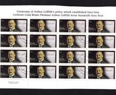 2005 Ireland Centenary of Arthur Griffith's Essays (which established Sinn Fein) Commemorative Stamp Sheetlet Plate 1B1B1B1B Fine CDS Used with Dublin cancel of 21st November 2005 (Frist day of issued) on envelope extract.