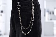 Punk-Style Silver Dice Charm Waist Chain