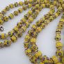 Antique Venetian Style Yellow Skunk & Trade Glass Beads Necklace Image 8