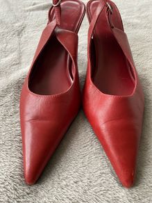 Vintage red sling back shoes.