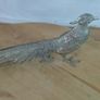Vintage Silver Plated Pheasant Figurine Decorative Table Bird Centerpiece 280mm Long  Large Metal Ornament Image 8